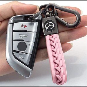 Leather Braided Weave Key Lanyard Key Ring Car Accessories Mazda Logo Keychain
